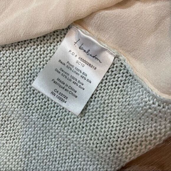 Aritzia Babaton Silk Top Knit Back Crochet Knit Back XXS - Picture 4 of 5